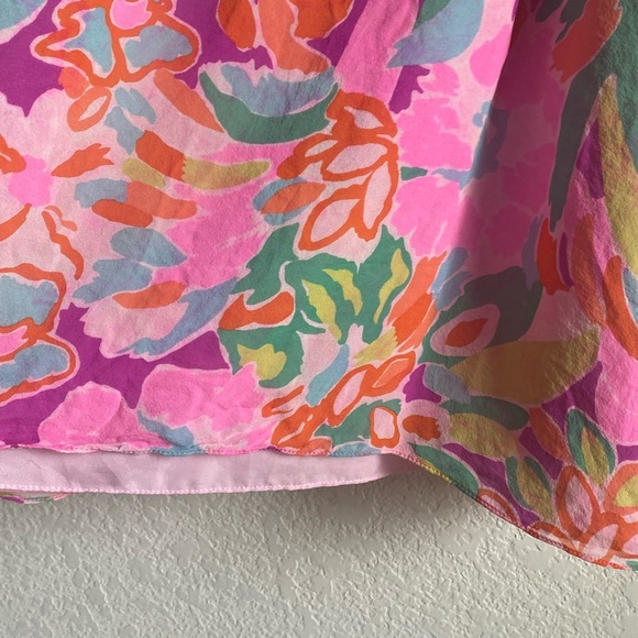 Lily Pulitzer Silk Lulu Flamingo Rogan Vibrant Tropical Halter Resortwear Top XS - Picture 8 of 12